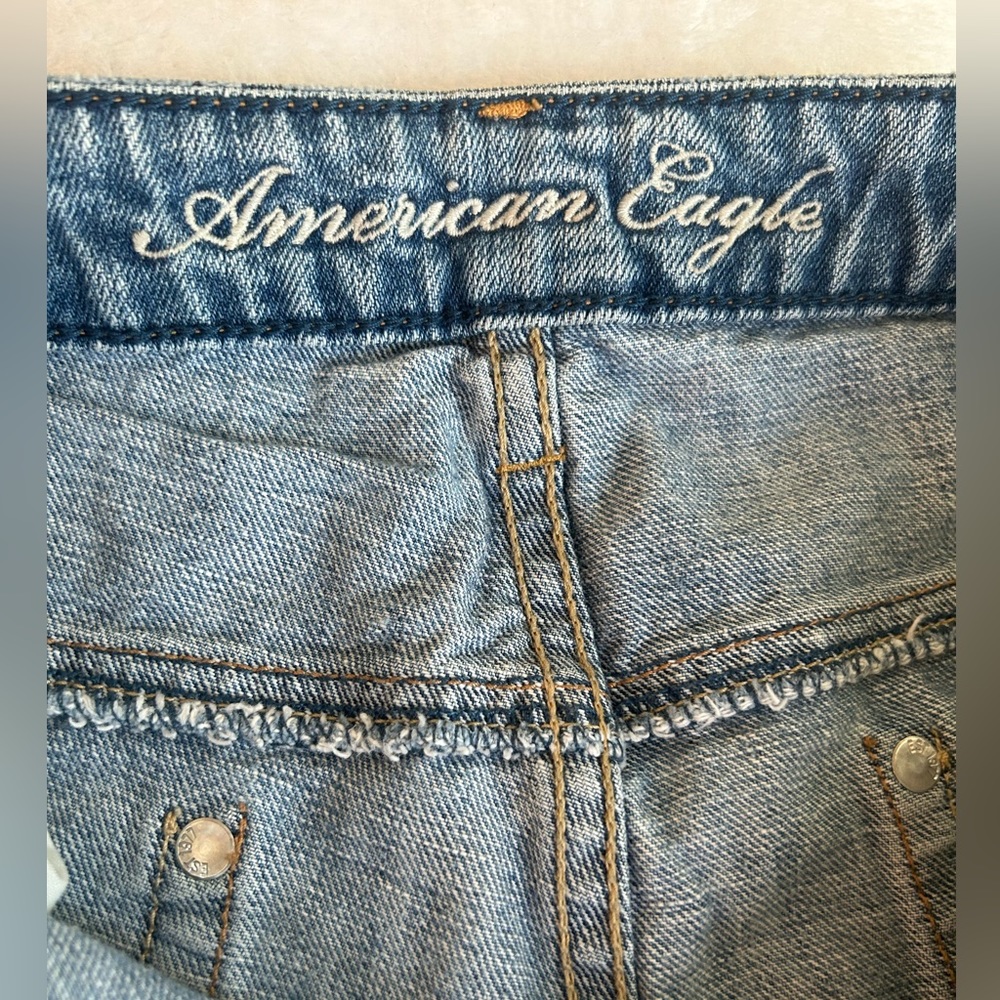 American Eagle Button Fly Distressed With Patches… - image 5